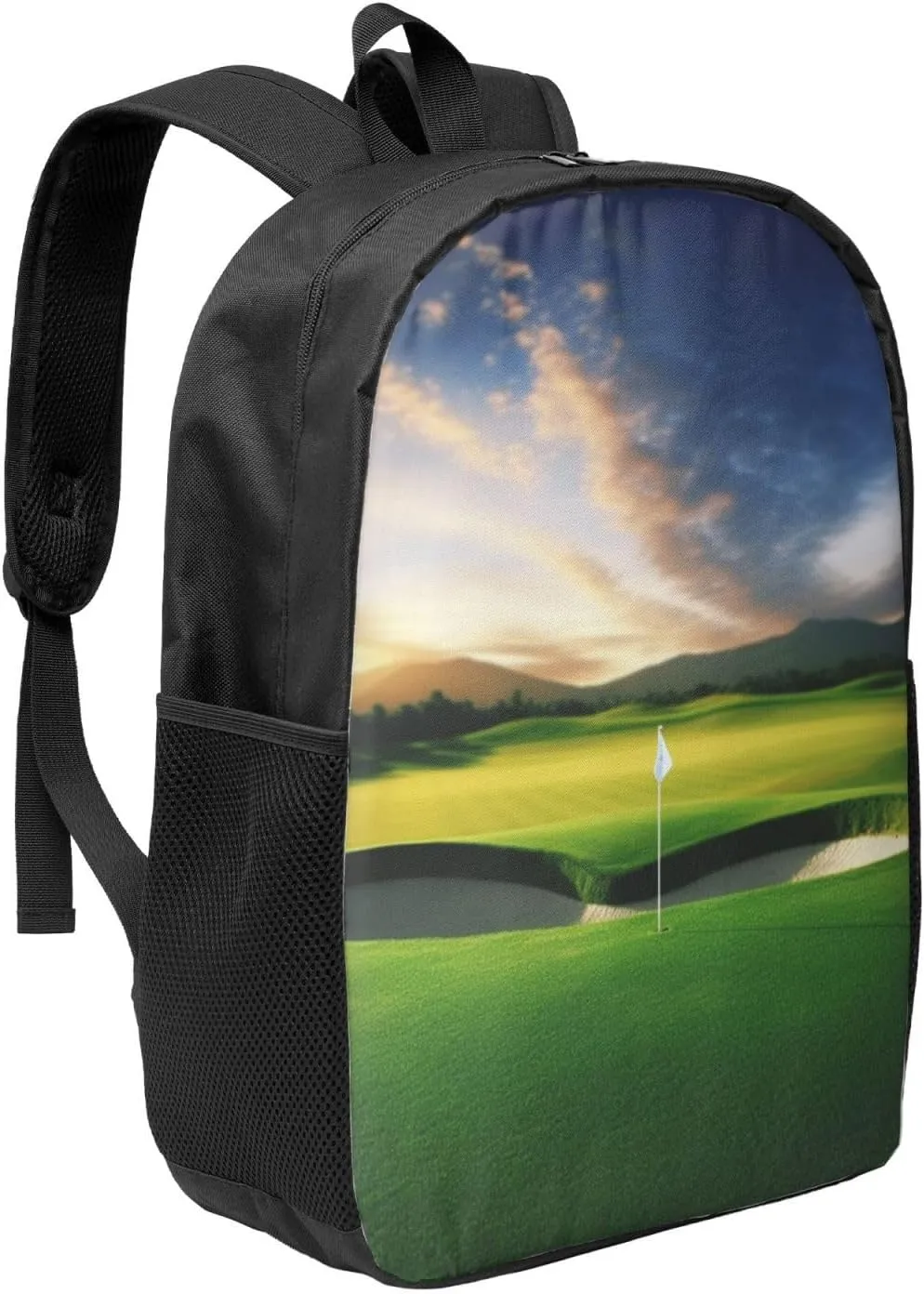 Backpack for Women Men's Casual Daypack Mandala Hiking Rucksack Outdoor Travel Bag, Golf Course, One Size
