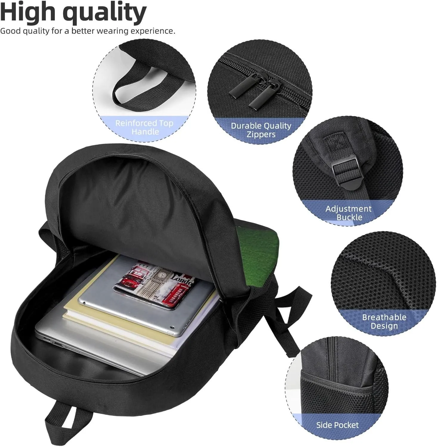 Backpack for Women Men's Casual Daypack Mandala Hiking Rucksack Outdoor Travel Bag, Golf Course, One Size