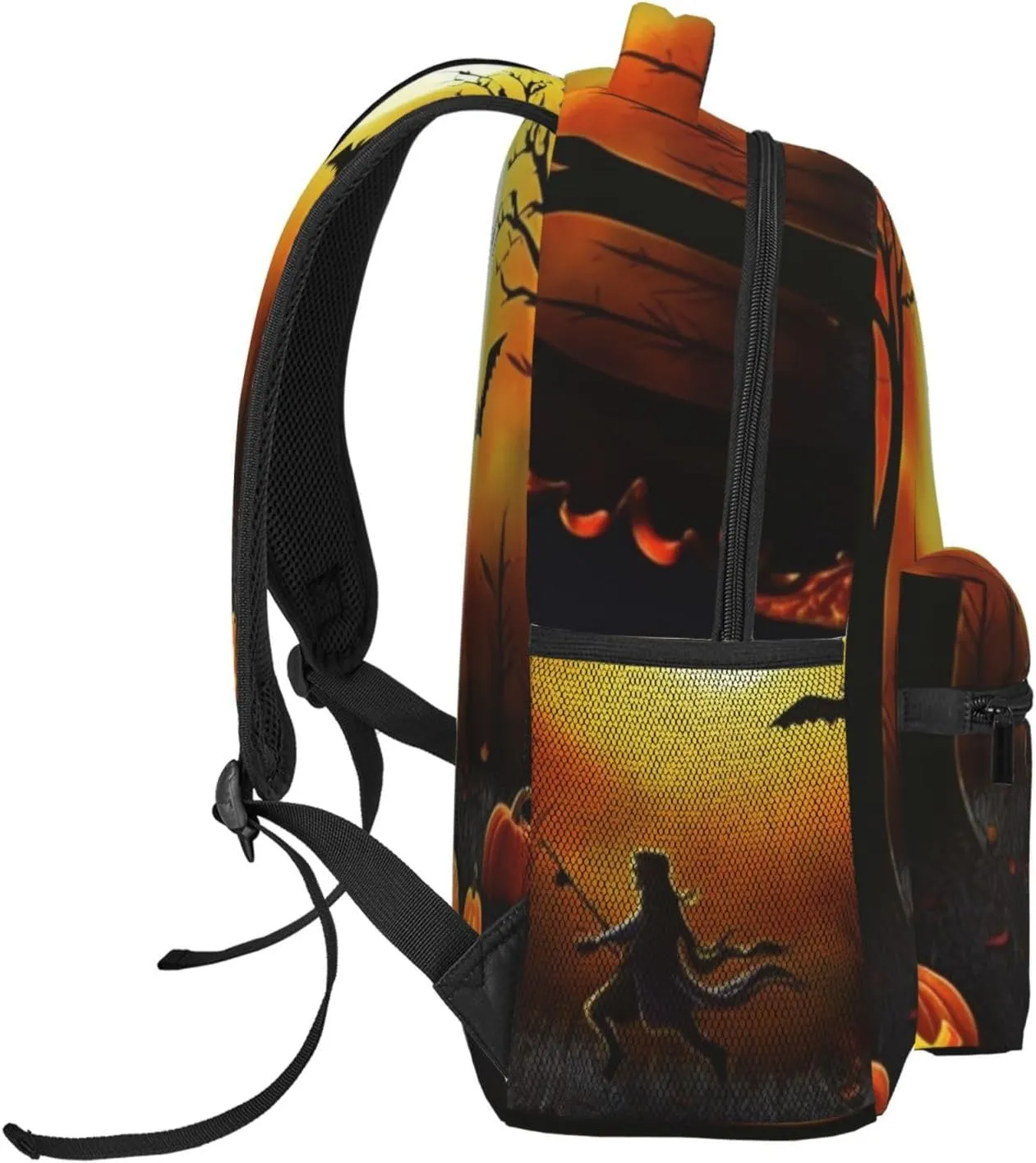 Backpack for Women Men's Casual Daypack Mandala Hiking Rucksack Outdoor Travel Bag, Halloween Party, One Size