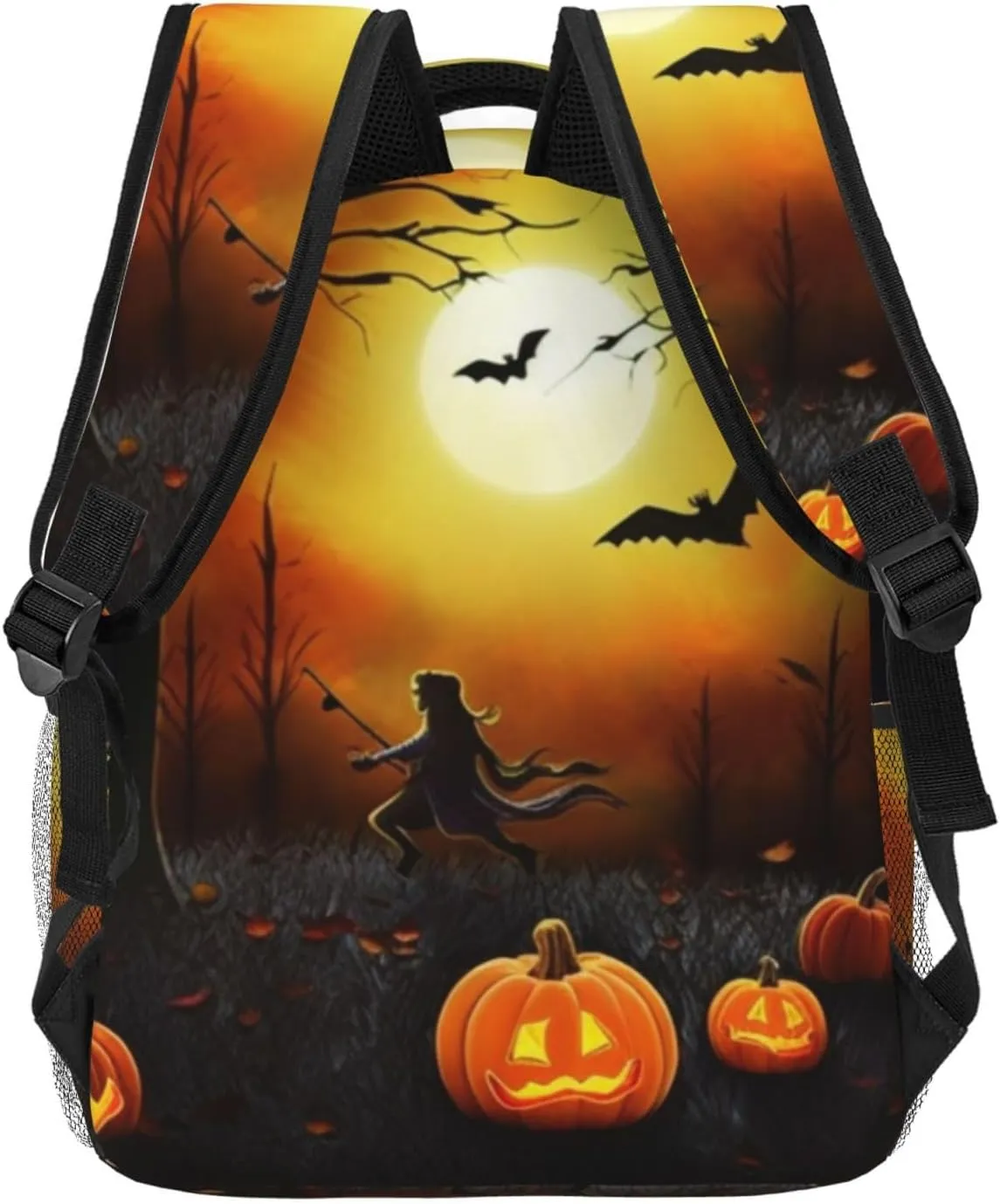 Backpack for Women Men's Casual Daypack Mandala Hiking Rucksack Outdoor Travel Bag, Halloween Party, One Size