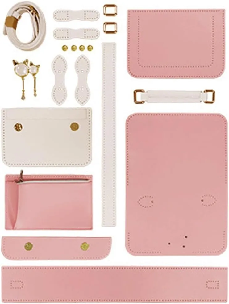 Backpack Purse DIY Leather Handbag Making Kit Pu Leather Craft Sewing Bag Material Leather Knitting Crochet Bag Making Sets Handmade Bag Making All Accessories for Knitting Kit