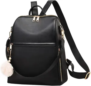 Backpack Purse for Women PU Leather Waterproof Casual Travel Cute Shoulder Bag for Ladies middle