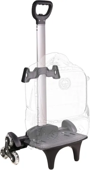 Backpack Trolley, Wheeled Cart Aluminum Alloy, Folding Trolley Cart for Schoolbag, 6 Wheels Luggage Cart