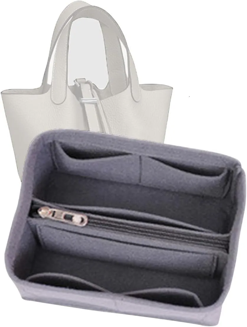 bag organizer insert for picotin 22 bag organizer Liner Bag Zipper Lid Liner Organizer 1008grey-B-M