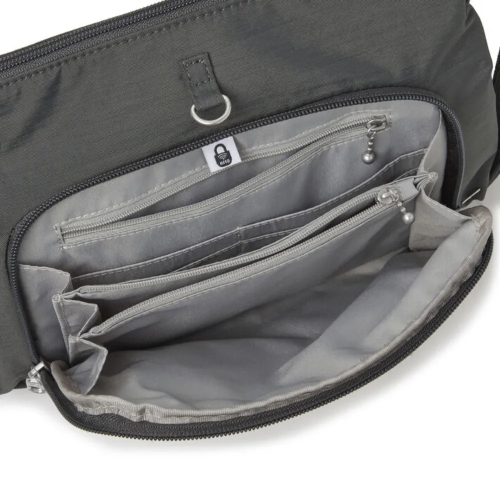 Baggallini Securtex Anti-Theft Memento Charcoal Crossbody Bag (Women's)