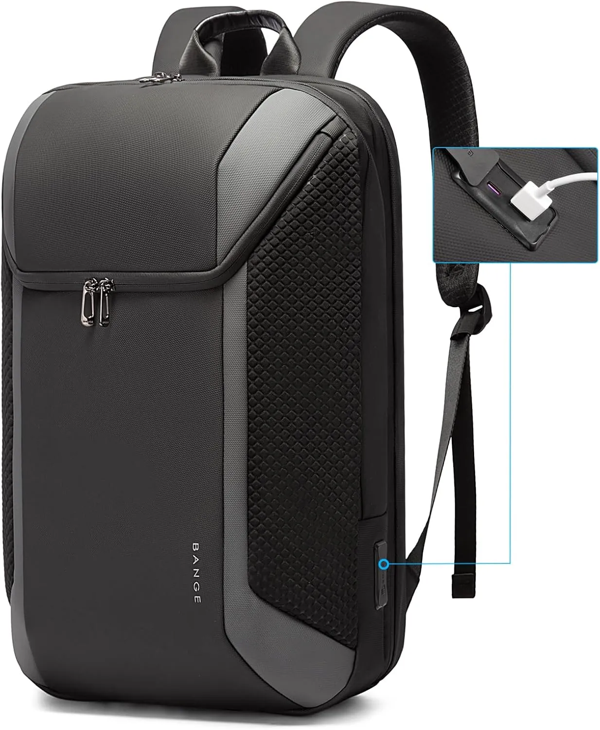 BANGE Travel Laptop Backpack Fits 15.6 Inch Notebook, Business Work Backpack with USB3.0 Fast Charging Port, Waterproof Travel Backpack With Luggage Sleeve…