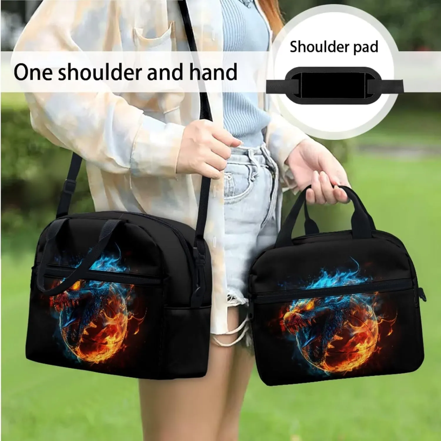 Basketball Monster 3PCS Sports Backpack Kit Kids School Bag Trendy Boys Lunch Bag with Pencil Case Lightweight Bookbag for Elementary Boys Sporty Design