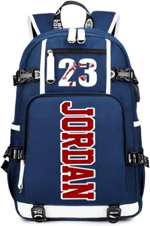 Basketball Player 23 Student School Bag, Laptop Backpack, Ultra-Light Travel Bag, For Men And Women (Blue1)