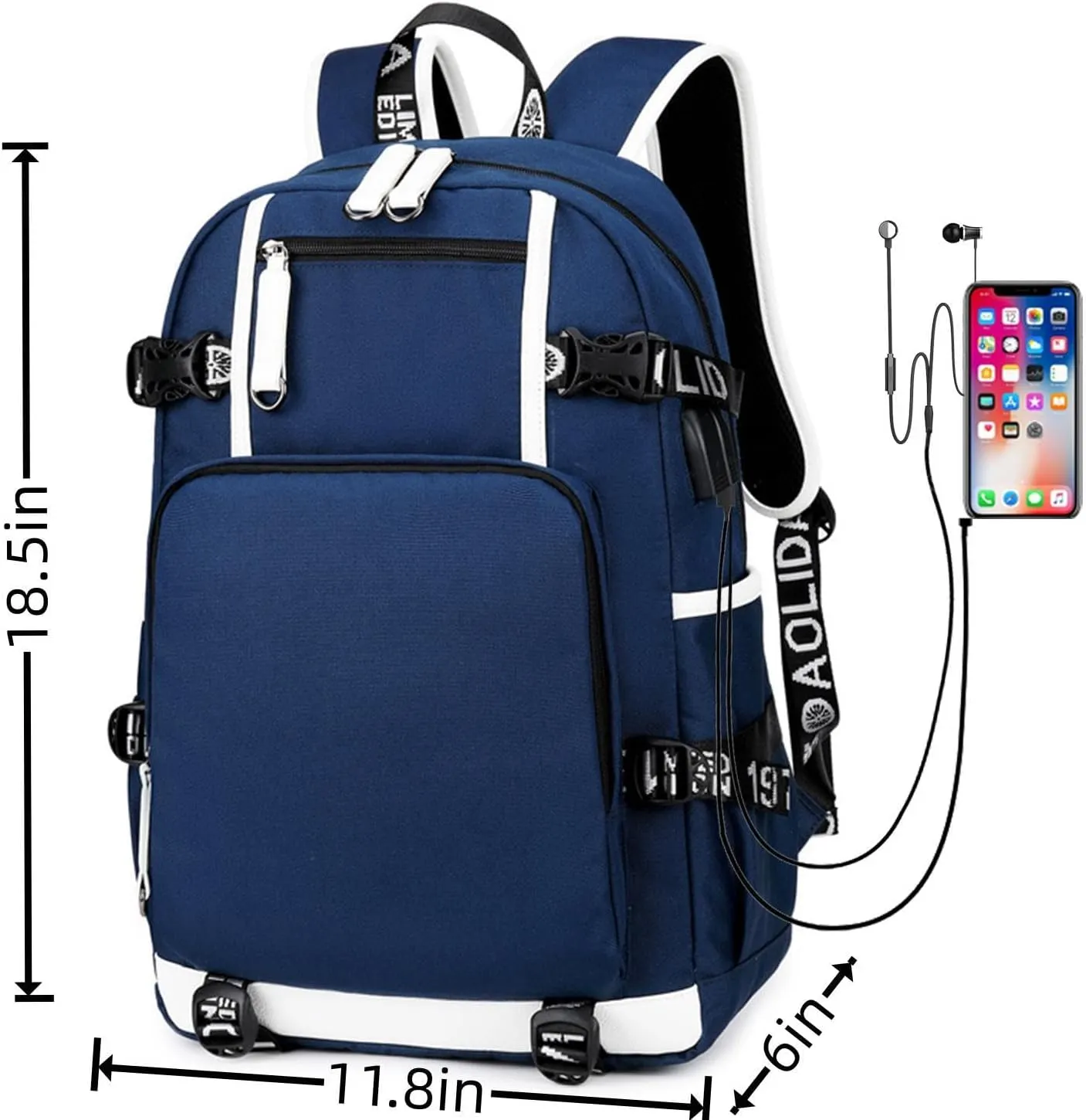 Basketball Player 23 Student School Bag, Laptop Backpack, Ultra-Light Travel Bag, For Men And Women (Blue1)