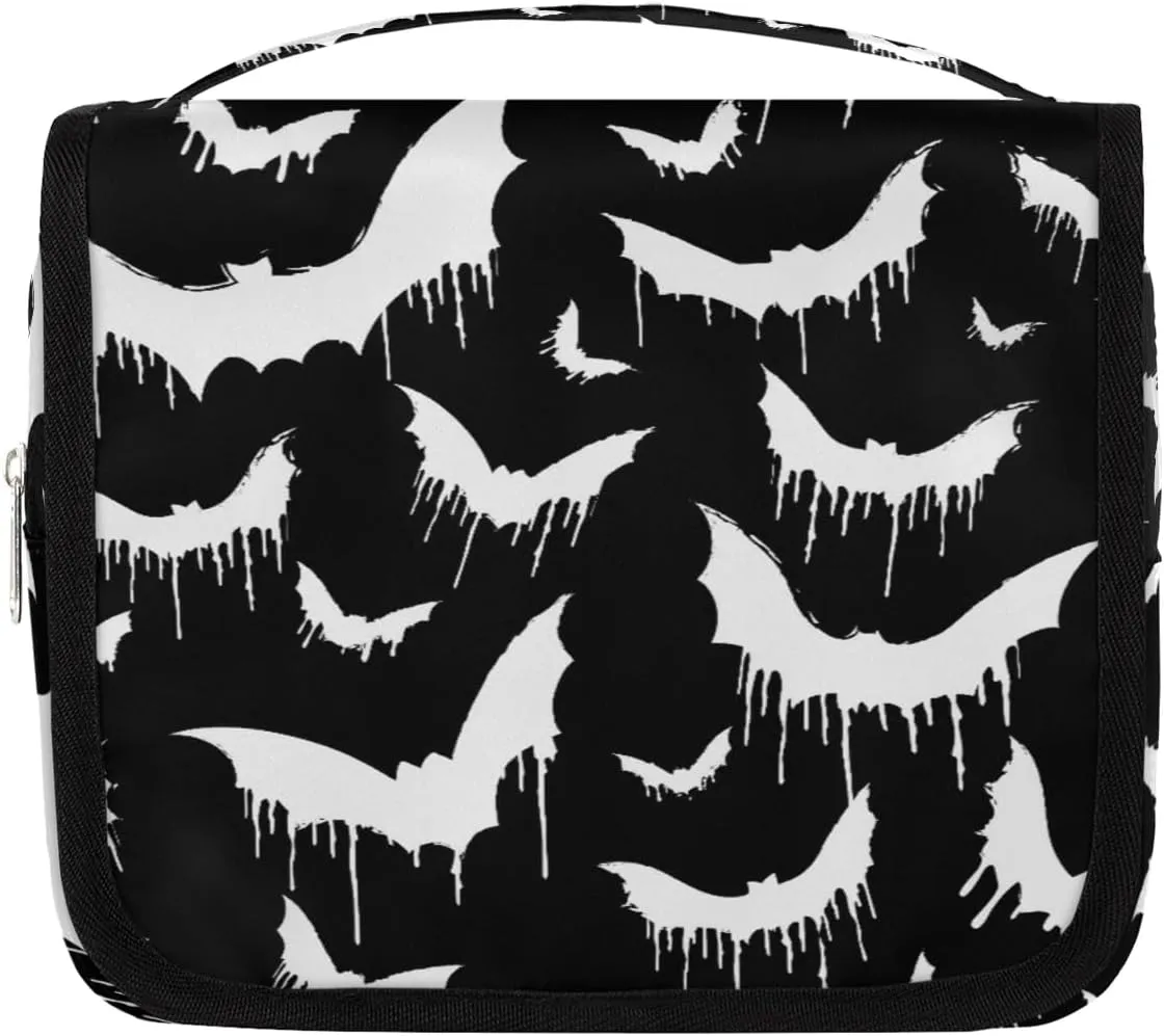 Bat Hanging Toiletry Bag for Women Men, Kids Toiletry Travel Bag, Halloween Waterproof Boys Toiletry Bag Makeup Kit Hanging Makeup Bag Cosmetic Bag Shaving Bag for Kids Adult Travel Essential