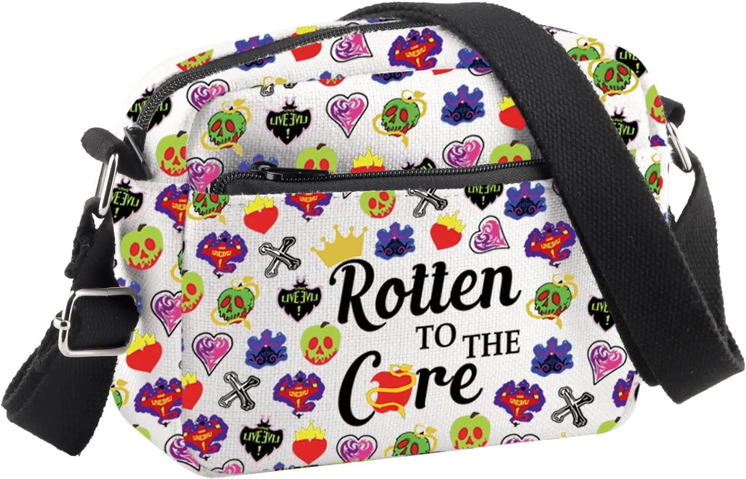 BDPWSS Villain Fan Gift Villain Lover Gift Rotten To The Core Crossbody Bag Villain Queen Fan Gift Poison Bottles Witchy Gift