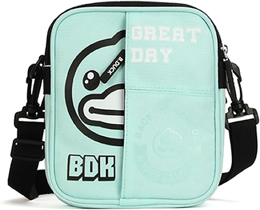 B.Duck Fanny Pack for Women Kids Crossbody Bag Purse Duck Print Boy Girl Canvas Sling Shoulder Bag Workout Travel Gift