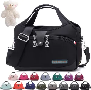 Beautifuldeer Anti Theft Handbag, Fashion Lightweight Messenger Bag, Waterproof Oxford Cloth Satchel, Zipper Multi-Layer
