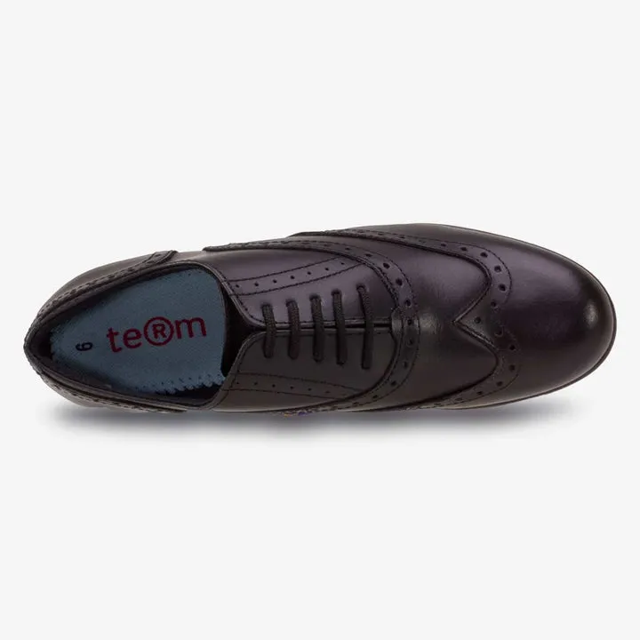 Bella Brogue Leather Girls School Shoe