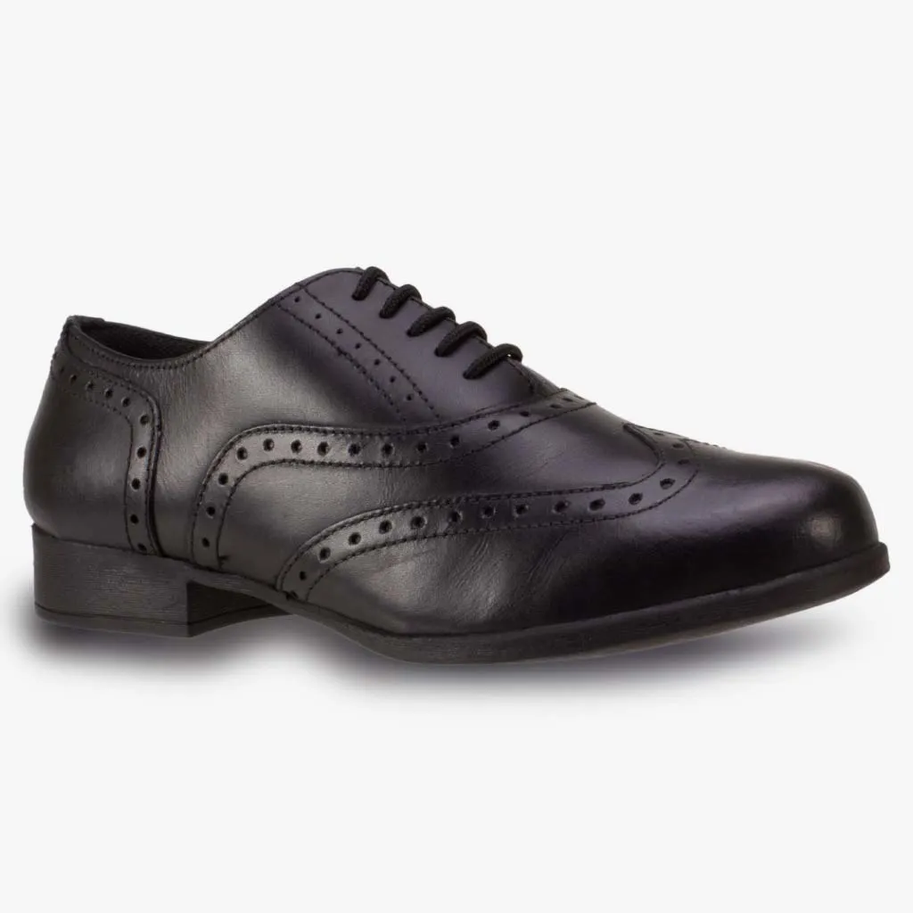 Bella Brogue Leather Girls School Shoe