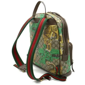 Bengal GG Military discount Proven track record Brown Line PVC Tiger Beige Leather Backpack Sherry Rucksack Multicolor GUCCI Supreme 428027