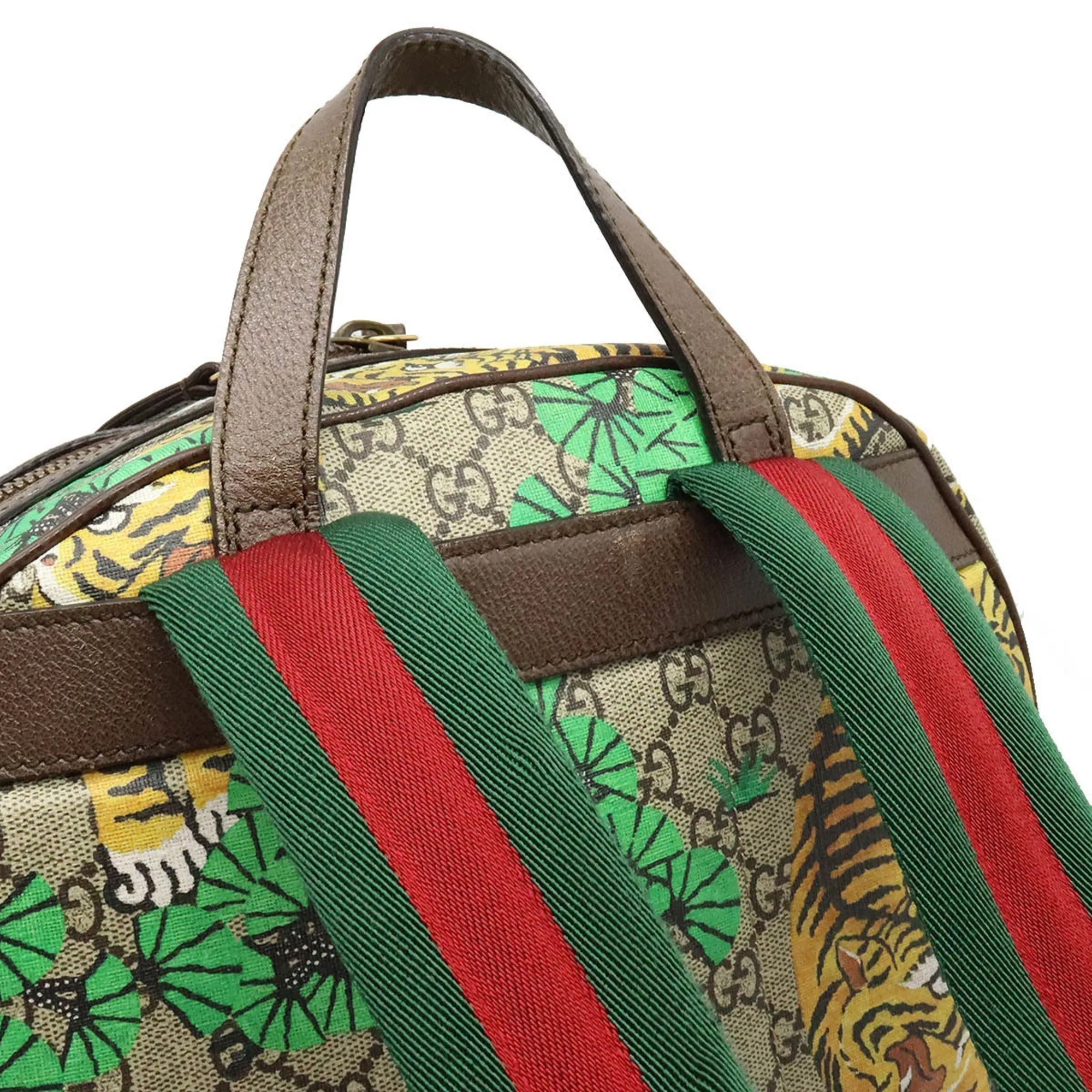 Bengal GG Military discount Proven track record Brown Line PVC Tiger Beige Leather Backpack Sherry Rucksack Multicolor GUCCI Supreme 428027