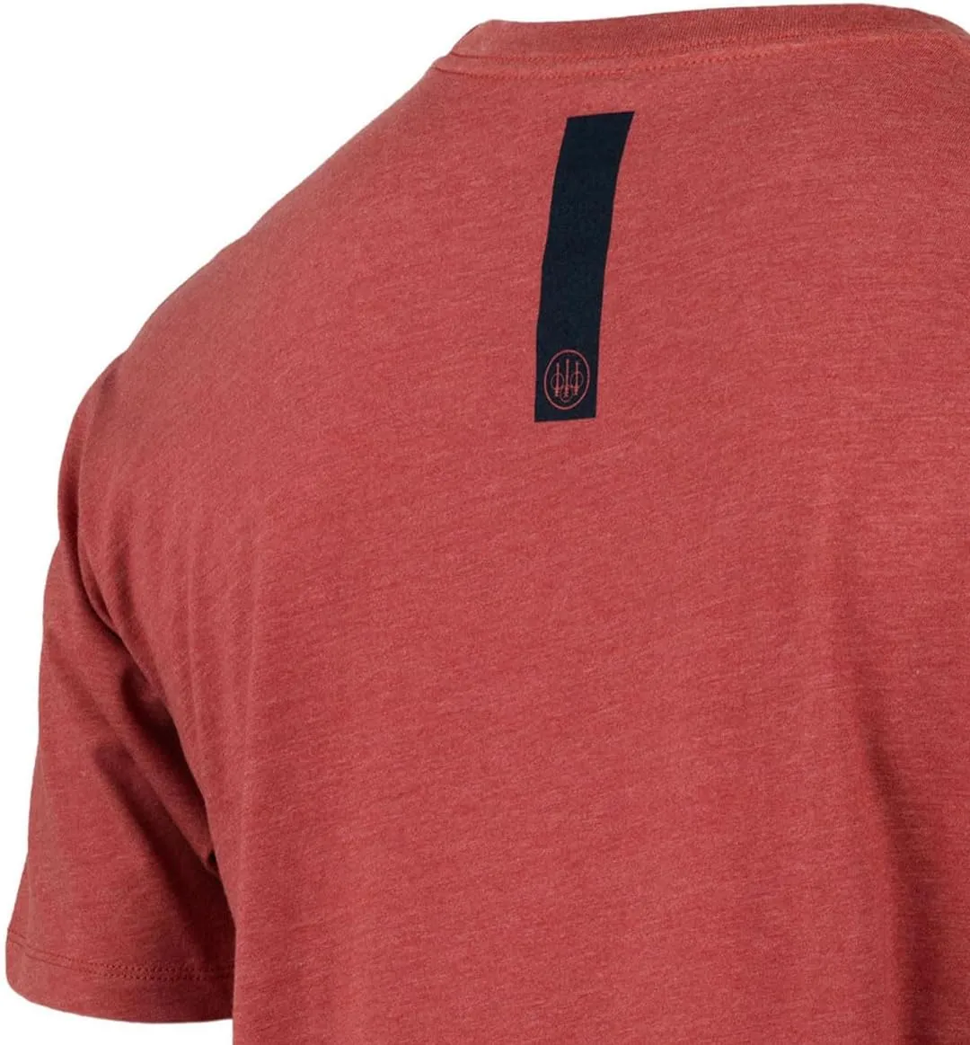 Beretta Men's Hardlines Casual Active Wear Crew Ribbed Neck Logo Pattern Double Needle Hems Regular Fit Short Sleeve T-Shirt