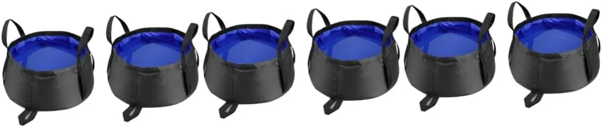 BESPORTBLE 3sets Collapsible Wash Basin Camping Sink Portable Water Bag for Hiking Car Washing and Outdoor Use 2pcs*3