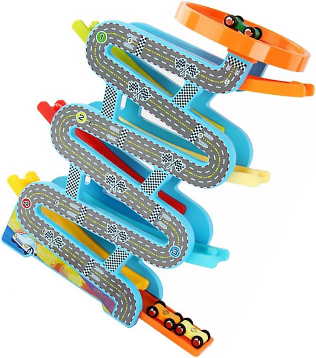 BESTonZON Y Race Cars for Toddlers 6-Track Gliding Toys Boys and Girls Educational Playset Sturdy Track Car Toys Fun for Boys and Girls