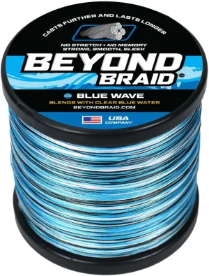 Beyond Braid Braided Fishing Line -Super Strong - Abrasion Resistant - No Stretch -Blue Camo, Moss Camo, White, Green, Pink, Blue, 4 Strand 8 Strand