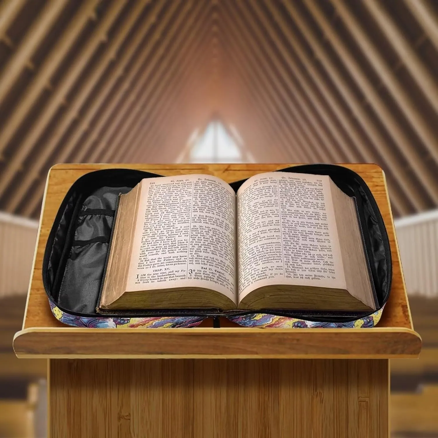 Bible Covers for Women Large Bible Case for Men Floral Tote Bag Bible Carrying Case with Handle