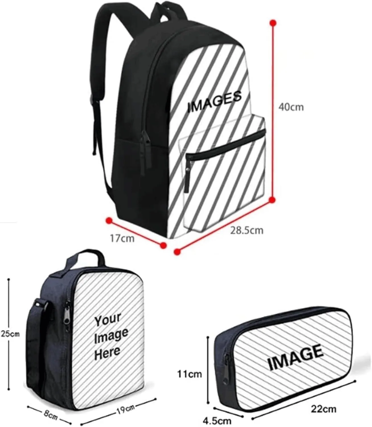 BIGCARJOB Flame Football School Backpack for Kids Boys 8-12 Year Sport Rugby Large Bookbags Set with Lunchbag Pencil Holder Set 3 Pack Preschool Middle Student Schoolbags Set