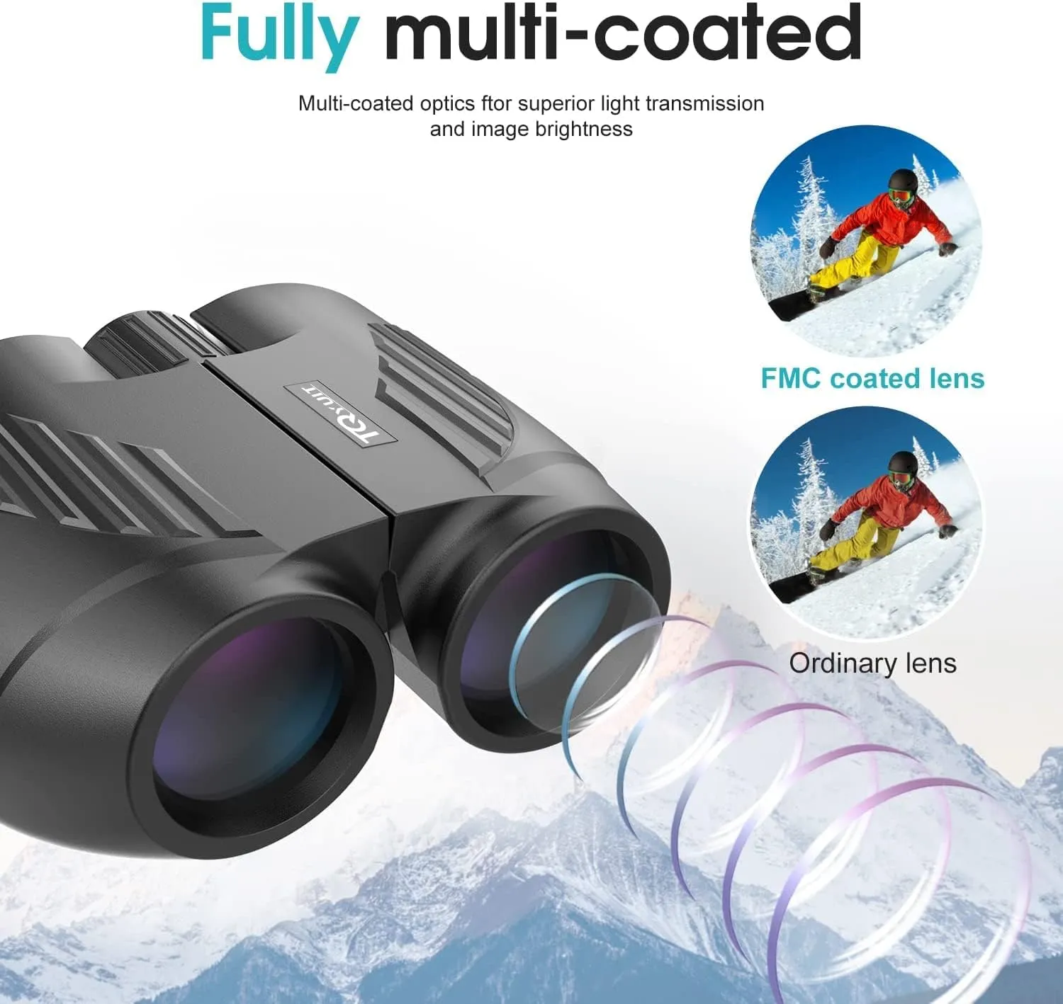Binoculars 20x25 for Adults and Kids, High Power Easy Focus Compact Binoculars with Low Light Vision for Bird Watching and Travel
