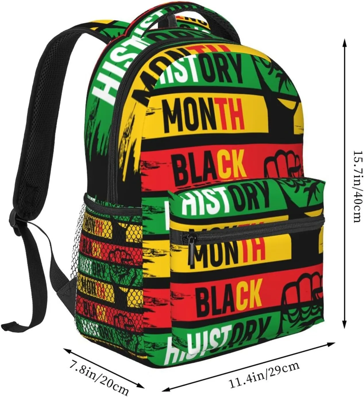 Black History Month Fist Backpack Lightweight Laptop Backpack Casual Daypack Travel Double Shoulder Bag For Women Men