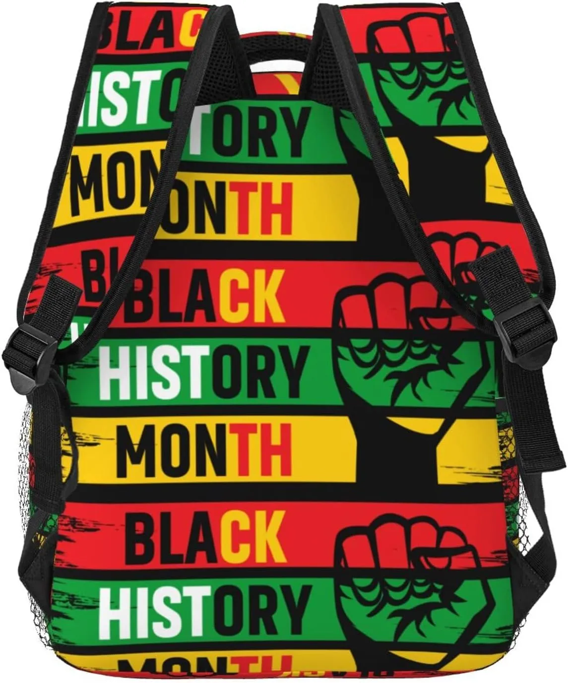 Black History Month Fist Backpack Lightweight Laptop Backpack Casual Daypack Travel Double Shoulder Bag For Women Men