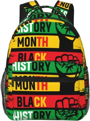 Black History Month Fist Backpack Lightweight Laptop Backpack Casual Daypack Travel Double Shoulder Bag For Women Men