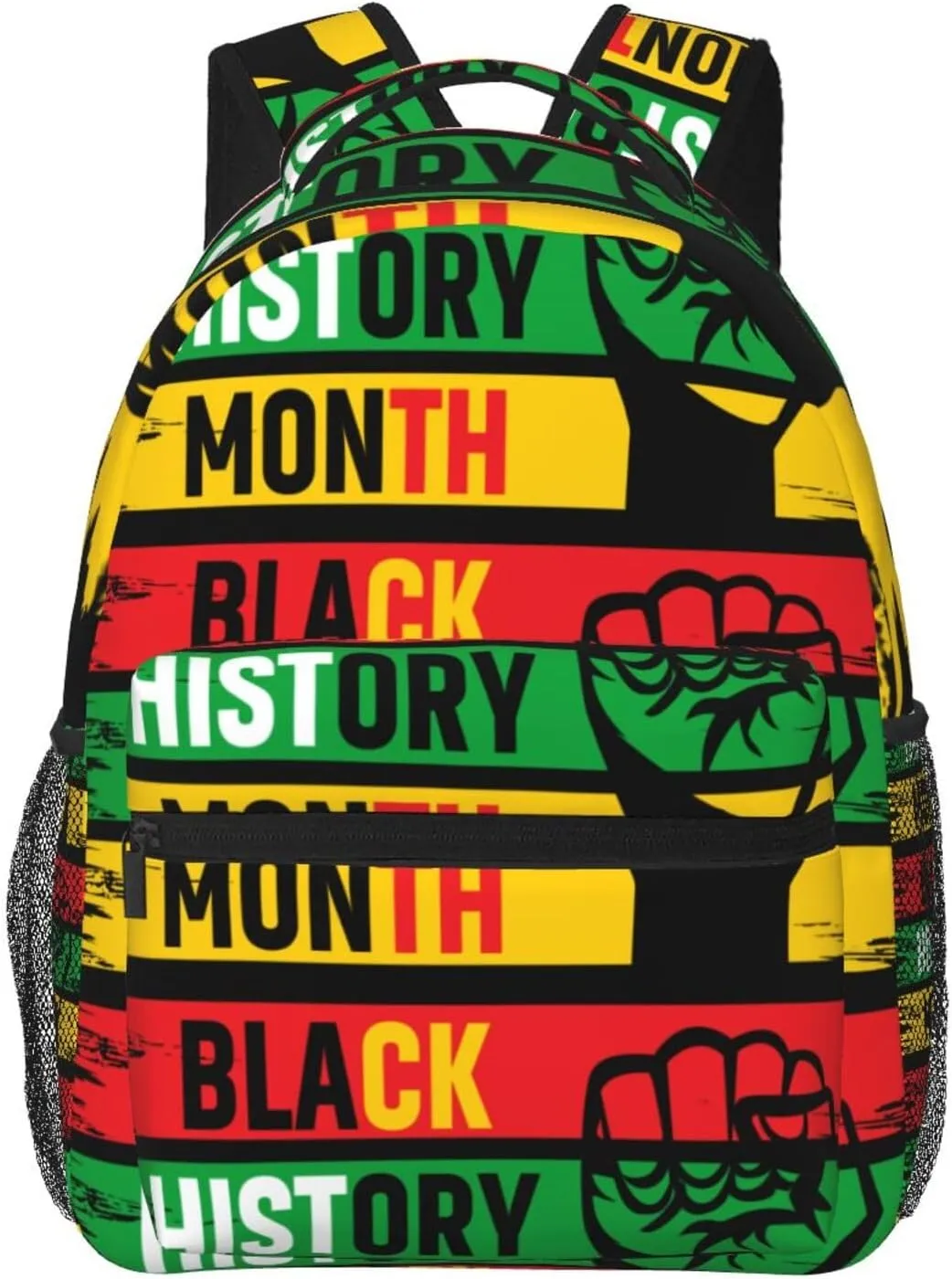 Black History Month Fist Backpack Lightweight Laptop Backpack Casual Daypack Travel Double Shoulder Bag For Women Men
