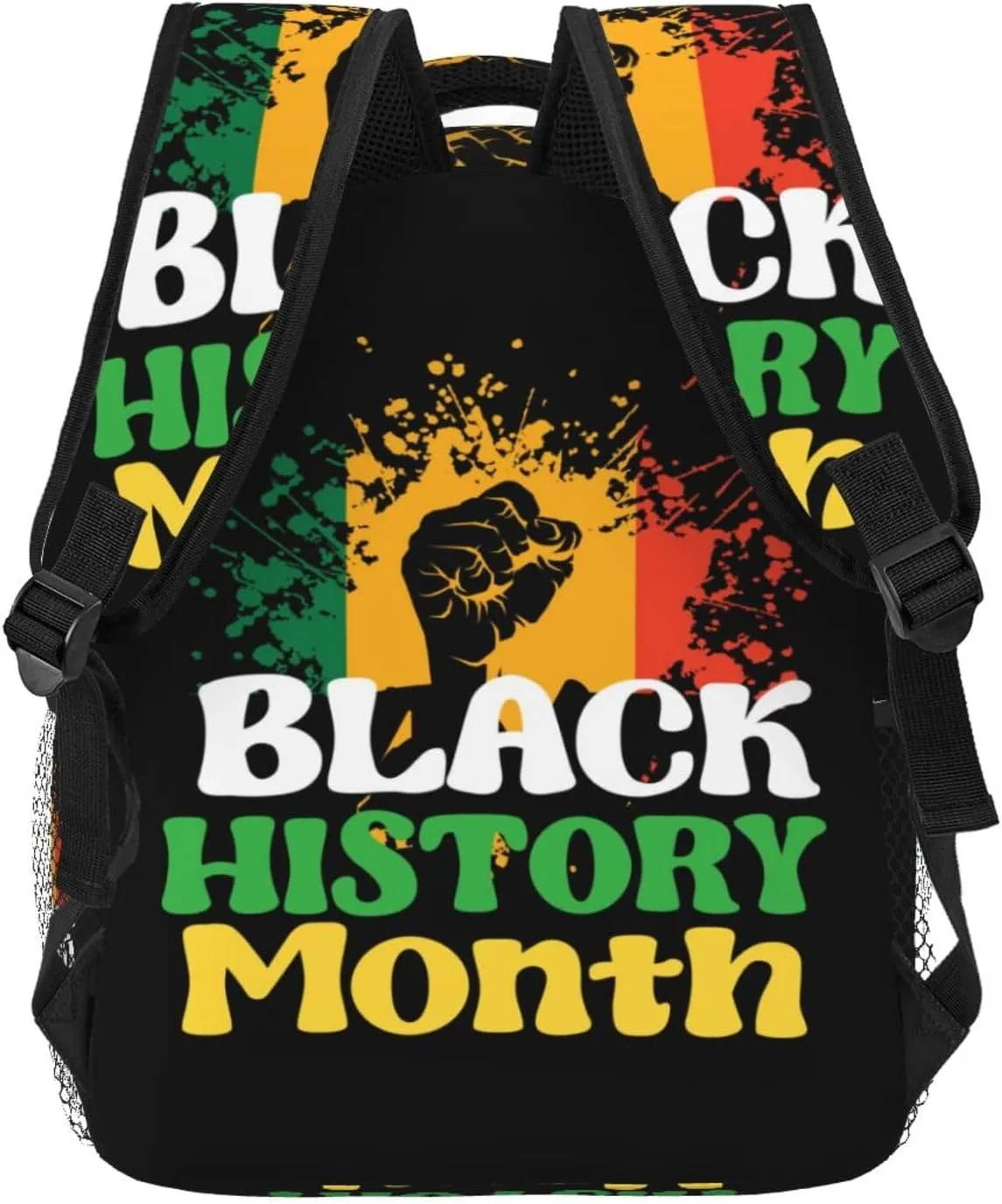 Black History Month Hand Symbol 15 Backpack Lightweight Laptop Backpack Casual Daypack Travel Double Shoulder Bag For Women Men