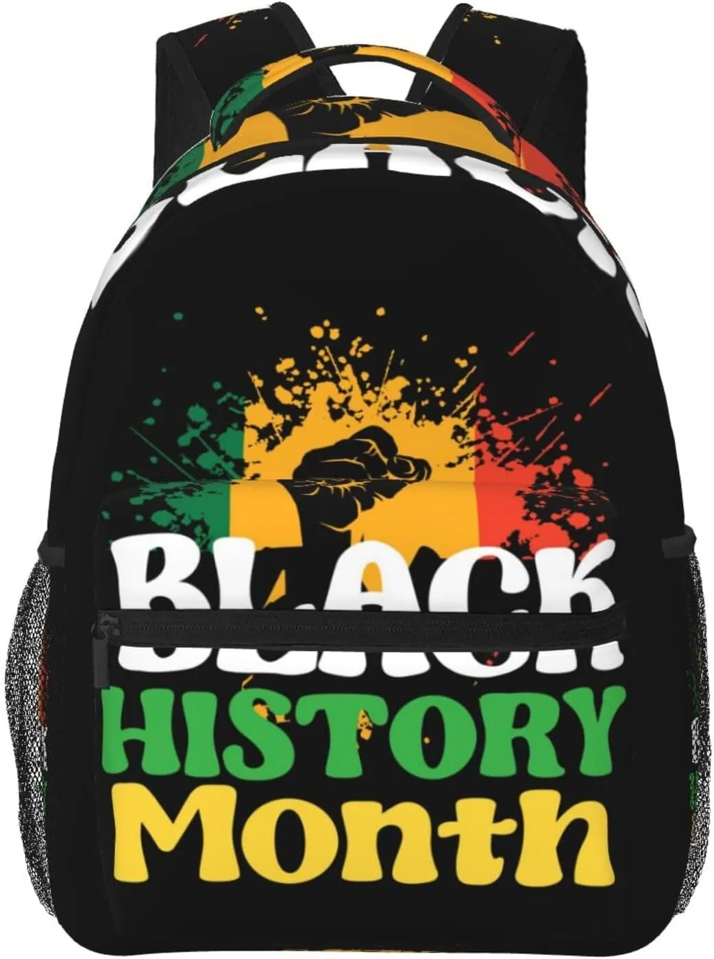 Black History Month Hand Symbol 15 Backpack Lightweight Laptop Backpack Casual Daypack Travel Double Shoulder Bag For Women Men
