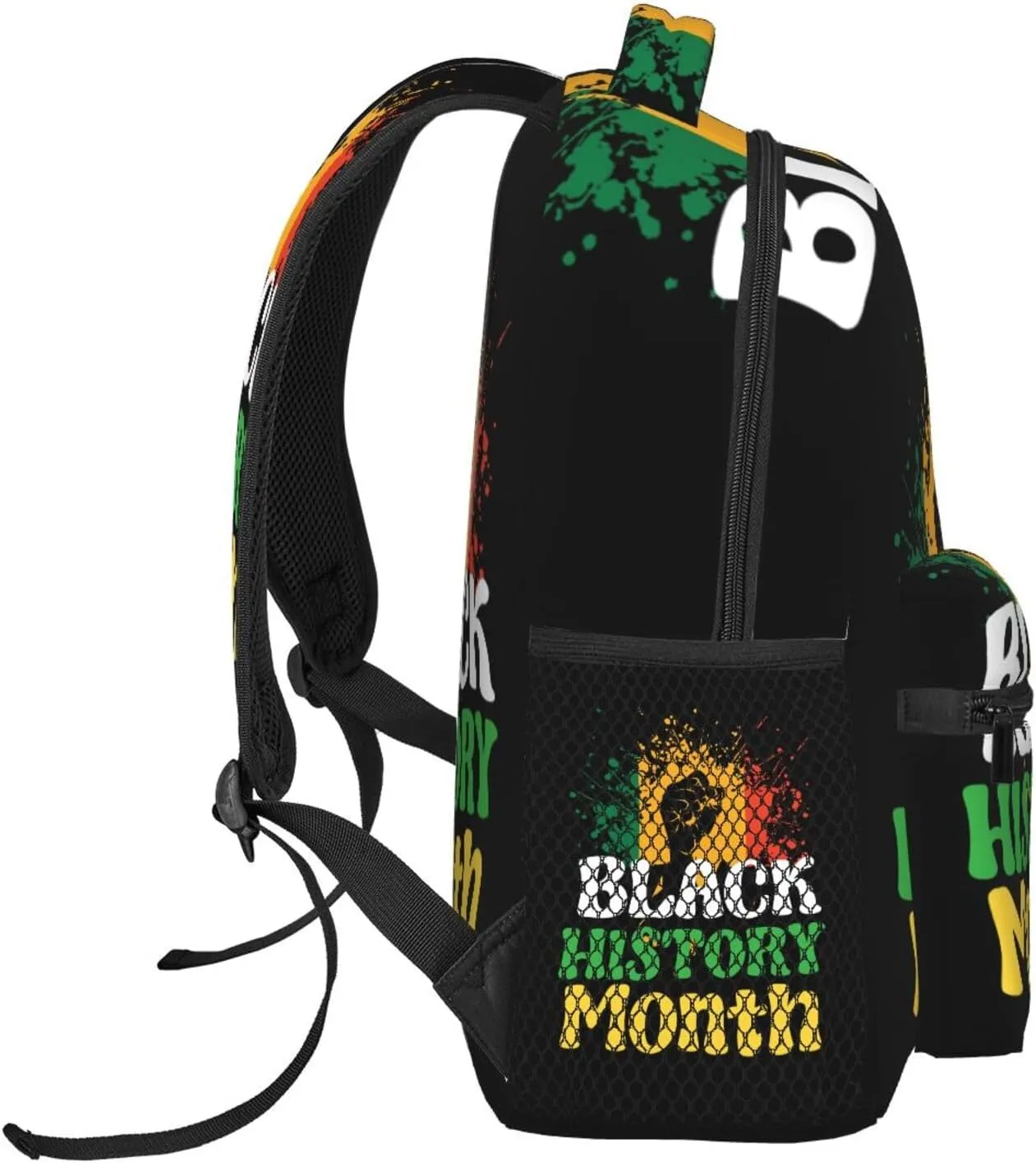 Black History Month Hand Symbol 15 Backpack Lightweight Laptop Backpack Casual Daypack Travel Double Shoulder Bag For Women Men