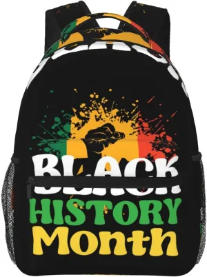 Black History Month Hand Symbol 15 Backpack Lightweight Laptop Backpack Casual Daypack Travel Double Shoulder Bag For Women Men