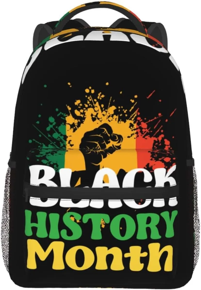 Black History Month Hand Symbol 15 Backpack Lightweight Laptop Backpack Casual Daypack Travel Double Shoulder Bag For Women Men