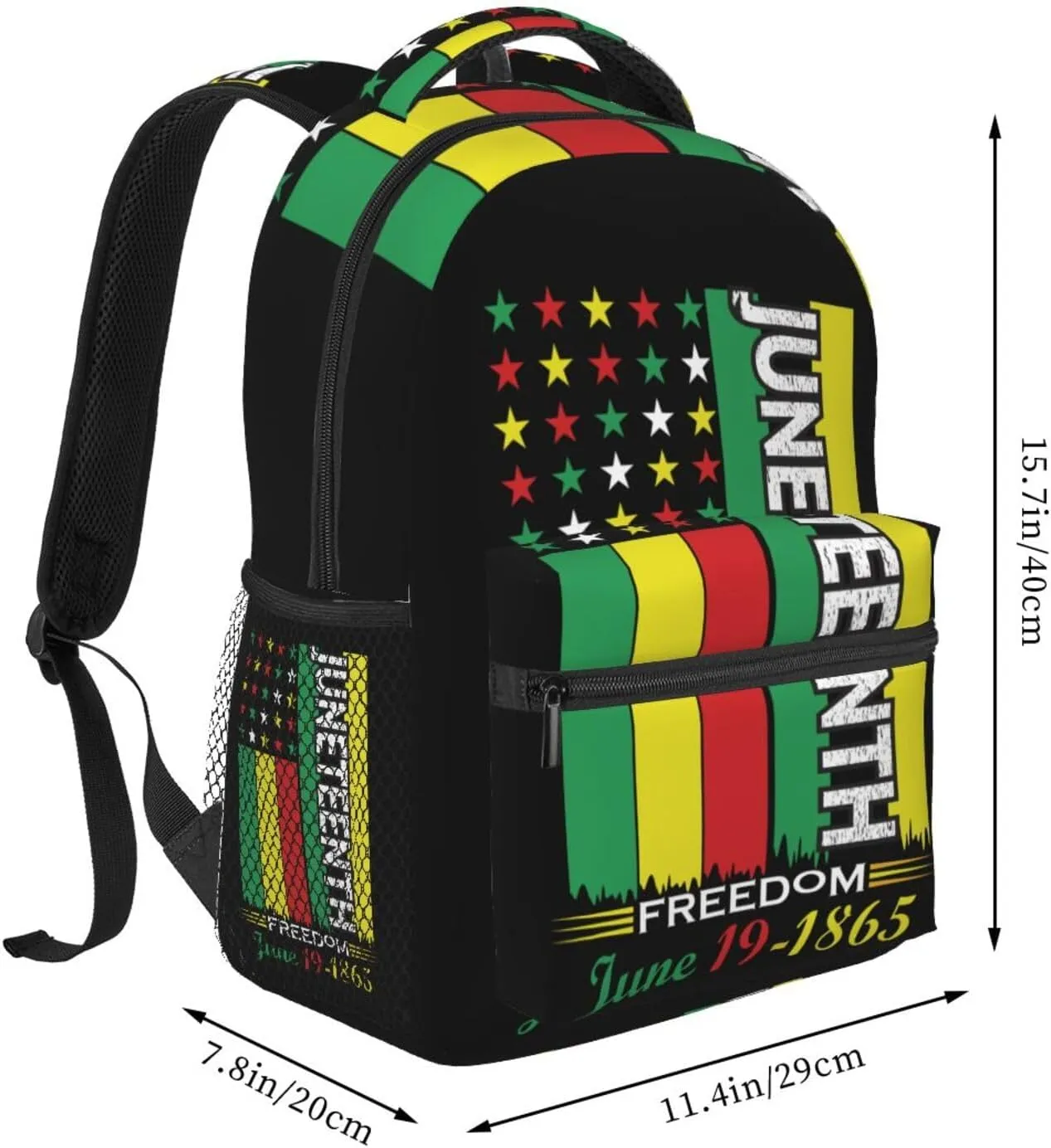 Black History Month JUNETEENTH FREEDOM Backpack Lightweight Laptop Backpack Casual Daypack Travel Double Shoulder Bag For Women Men