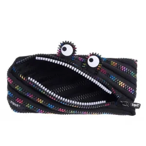 Black   Rainbow Monster Zipper Pouch