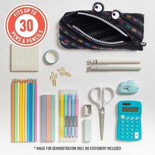 Black   Rainbow Monster Zipper Pouch