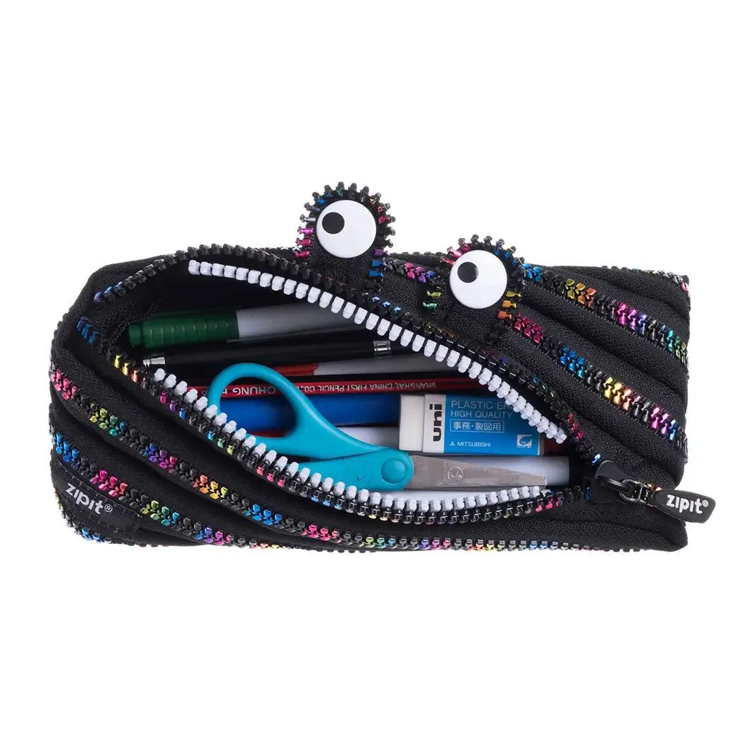 Black   Rainbow Monster Zipper Pouch