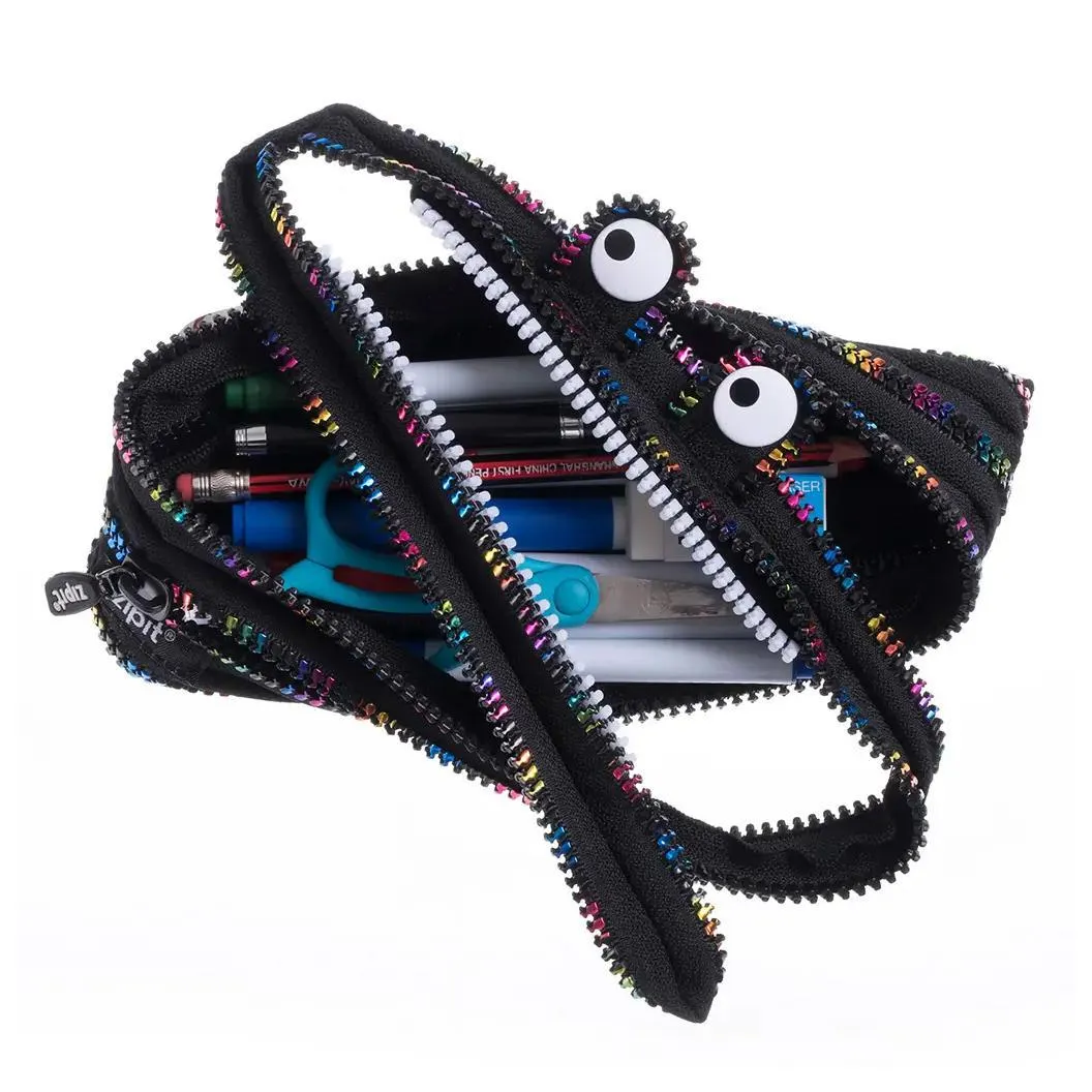 Black   Rainbow Monster Zipper Pouch