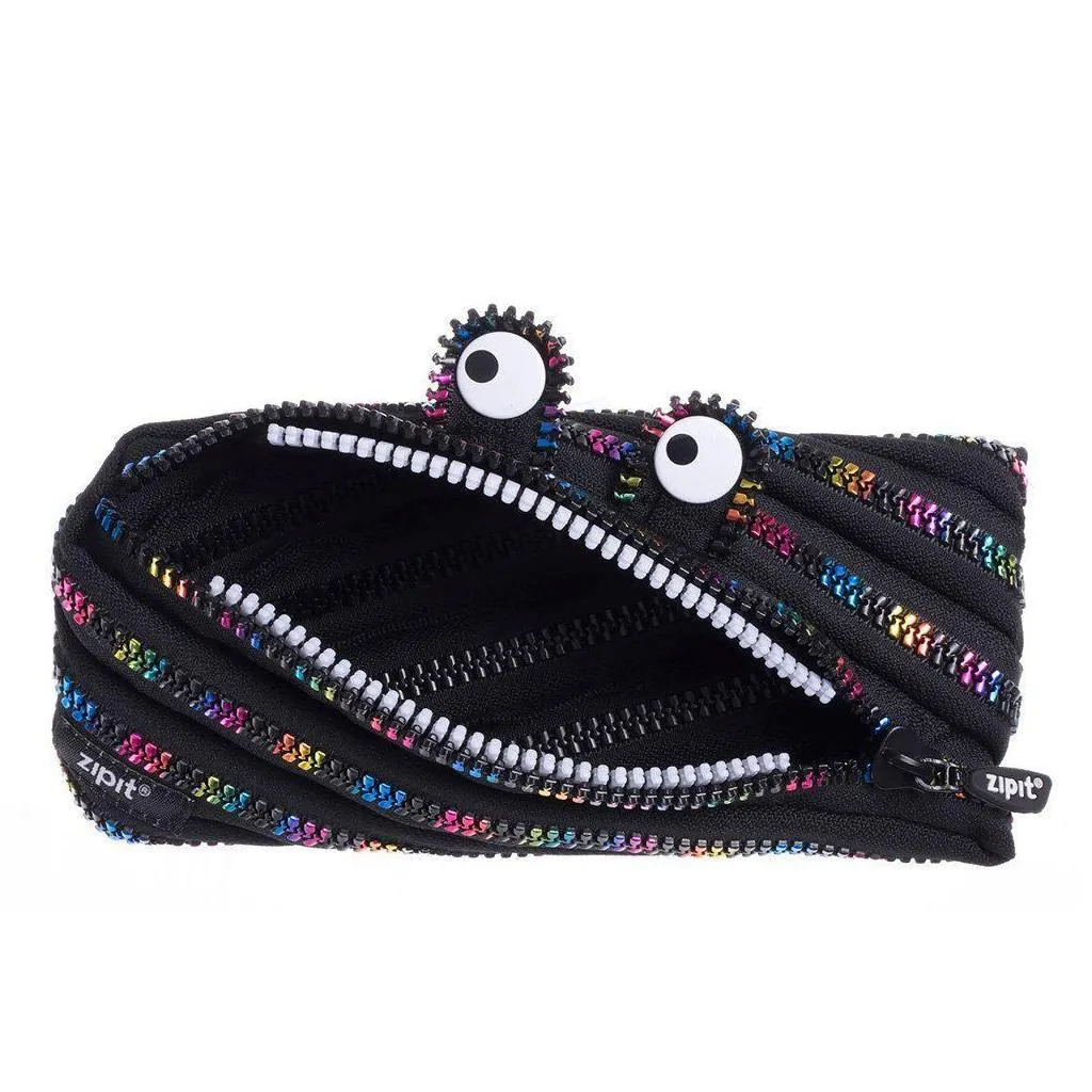 Black   Rainbow Monster Zipper Pouch