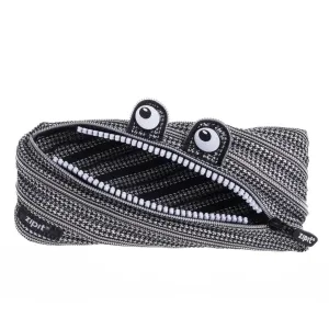 Black   Silver Monster Zipper Pouch