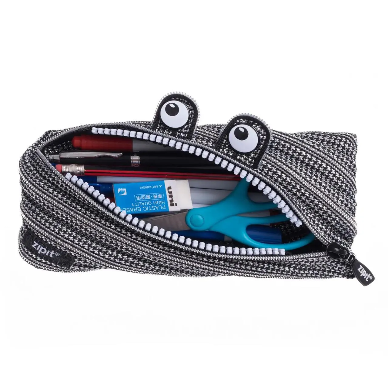 Black   Silver Monster Zipper Pouch