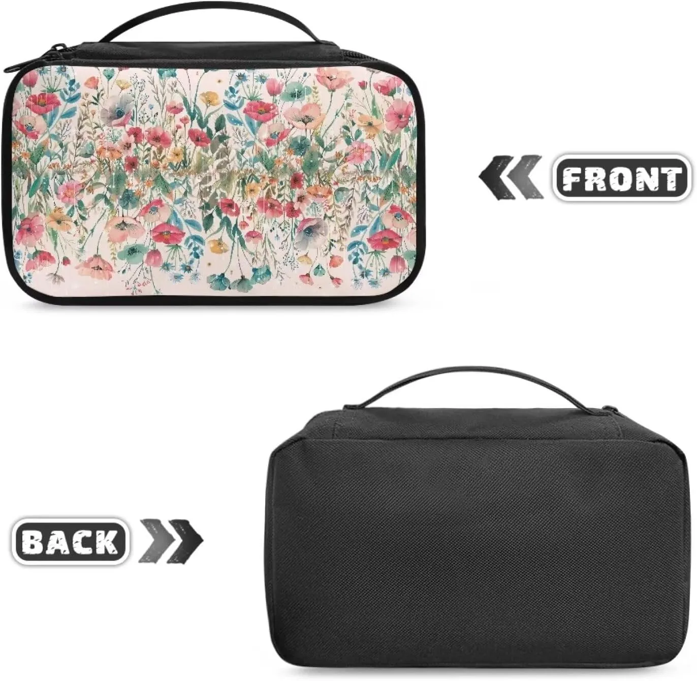 Boho Floral Cosmetic Bag Travel Size Toiletries Kit for Women Multipurpose Travel Make Up Bag Makeup Artist Organizer Bag Holiday Gifts for Mother Dad Sister Family