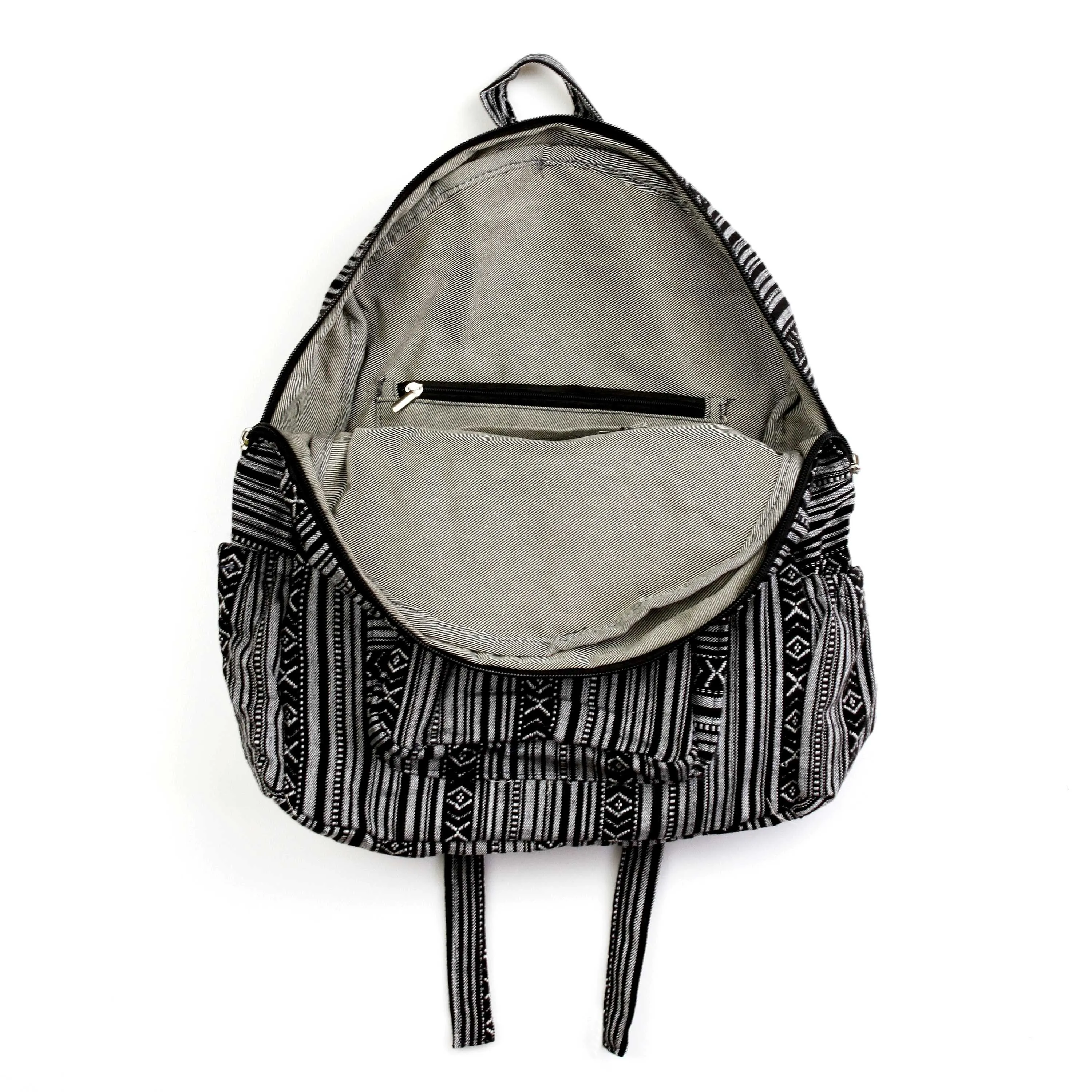 Boho Style Thailand Cotton Backpack-Green Row