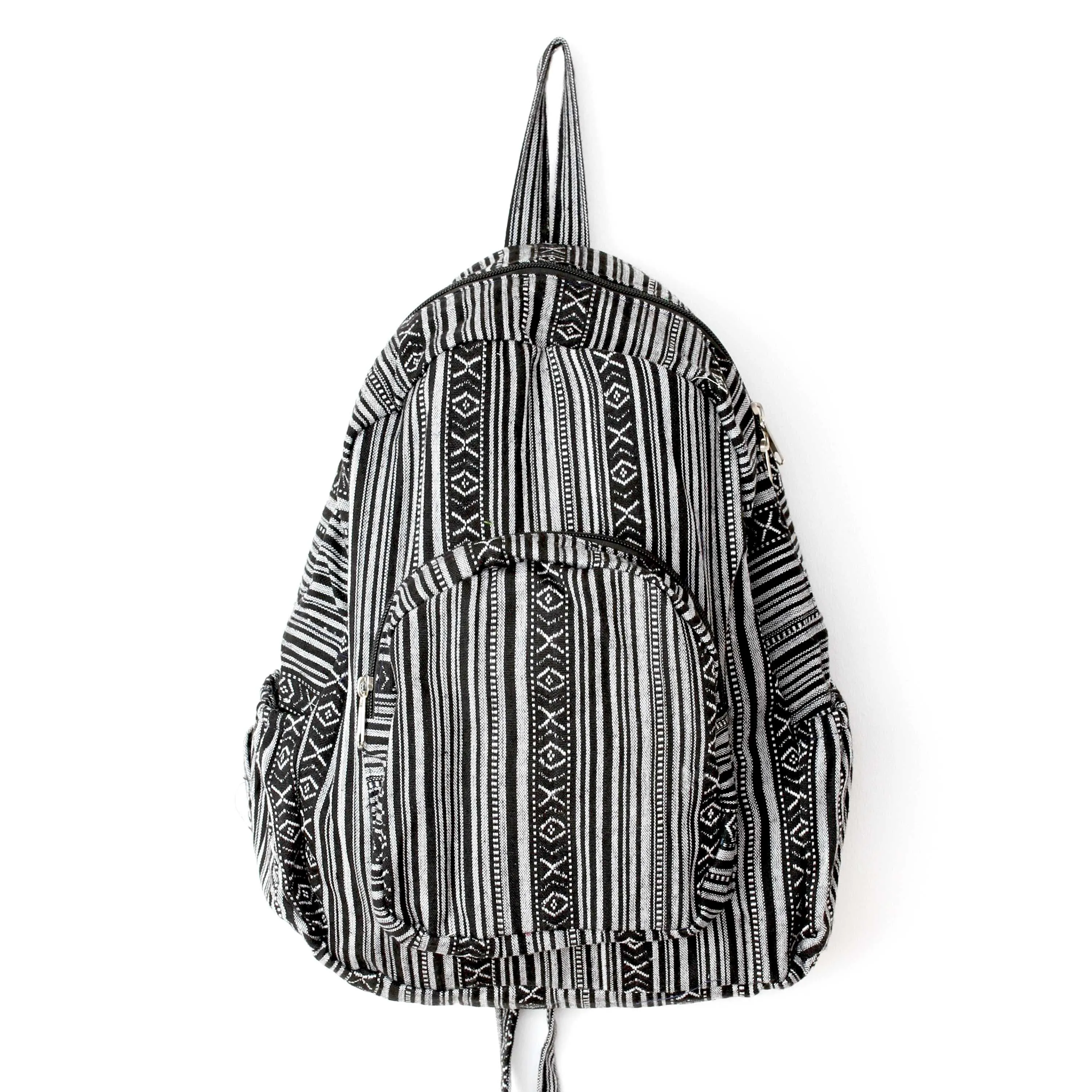 Boho Style Thailand Cotton Backpack-Green Row