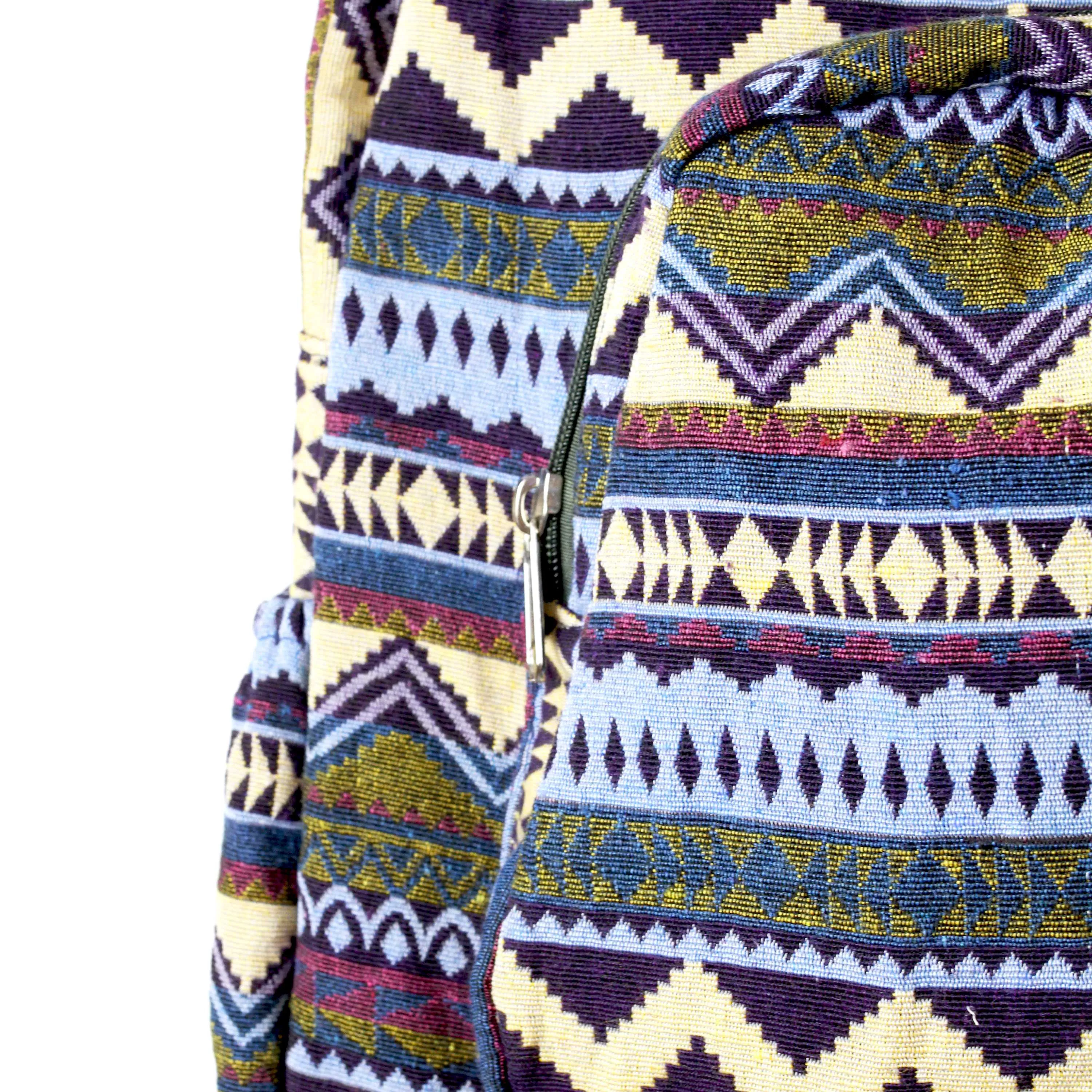 Boho Style Thailand Cotton Backpack-Green Row