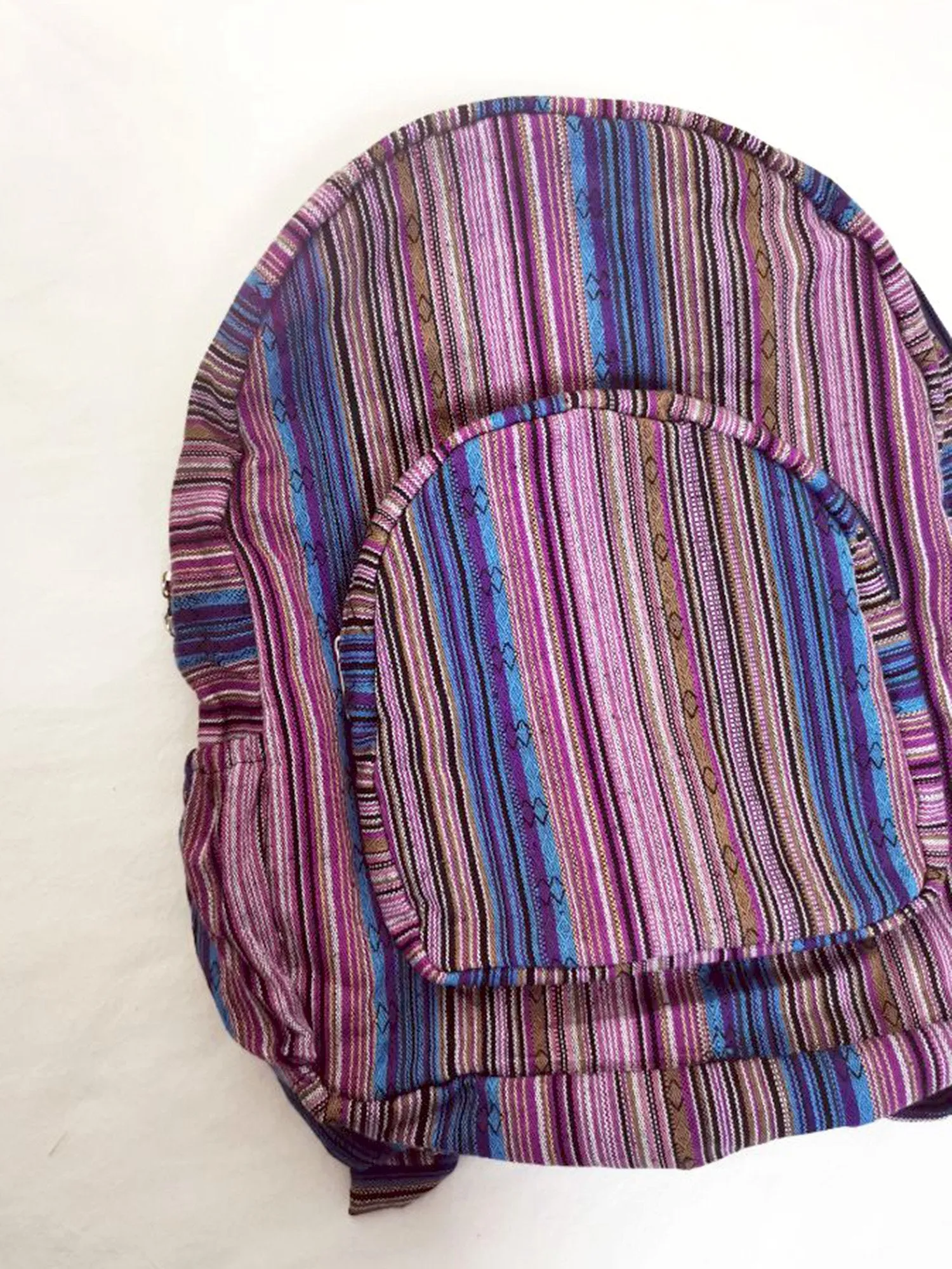 Boho Style Thailand Cotton Backpack-Green Row